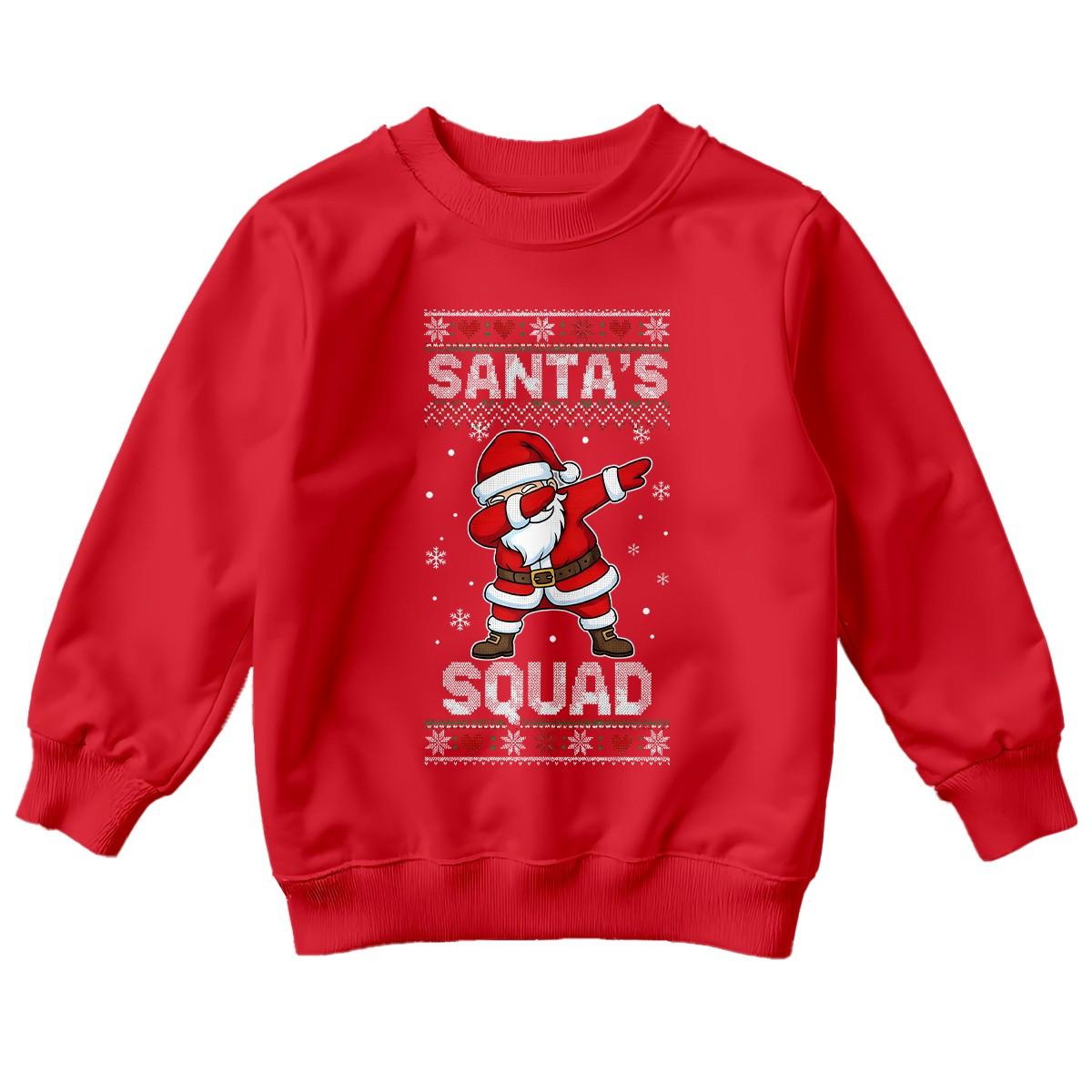 

Santas Squad Christmas Holiday Sweatshirt Dabbing Santa Jumper L