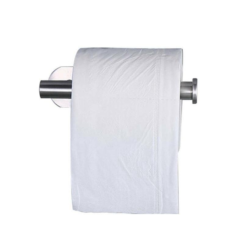 Adhesive Toilet Paper Roll Holder 304 Stainless Steel Wall Mounted Tissue Towel Bath Ball Holder Rack for Kitchen Bathroom