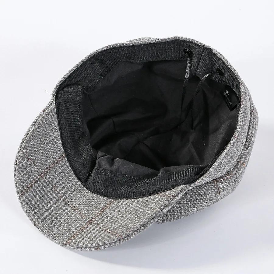 Women's Vintage Octagonal Beret, Newsboy Hat, Casual Imitation Woolen, Plaid, New Fashion, 2026