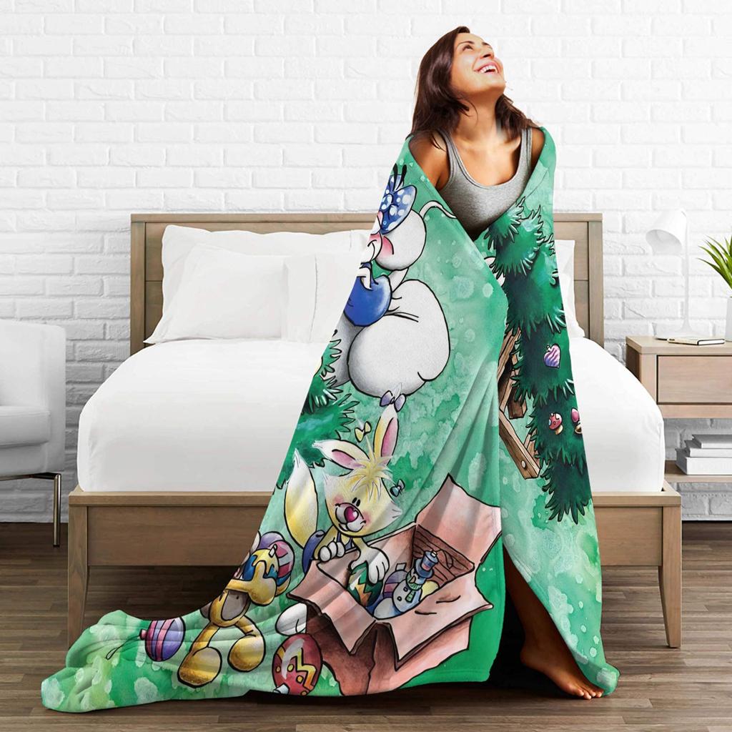 D-Diddles Blankets Flannel Diddl Catoon Soft Throw Blankets for Bedding Couch Bedroom Quilt