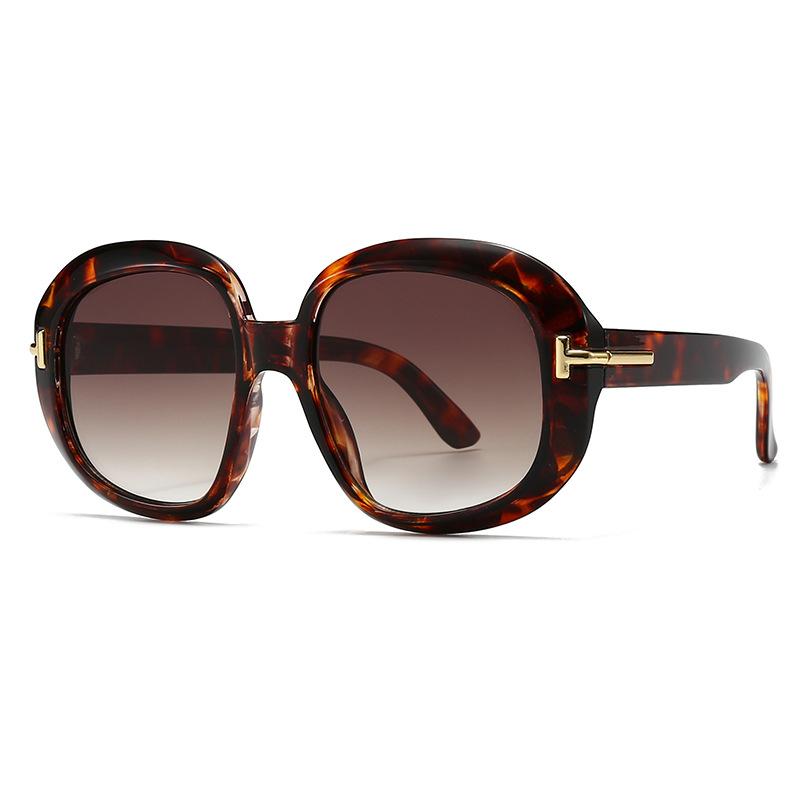 New Retro Tortoiseshell Gradient Oval Large Frame Women Sunglasses Brand Jelly Color Design Trendy Punk Men Sun Glasses Uv400