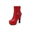 Belt Buckle Platform Boots Women High Heels Ankle Boots Autumn Winter Big Size 42 43 Women's Boots Pumps Ladies Shoes WSH4983