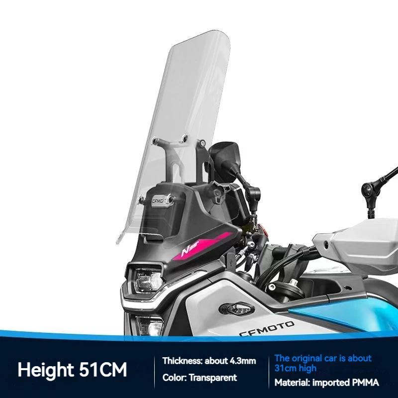 For CFMOTO  450MT Windshield Modification 450MT Transparent Front Windshield and Heightened Chest Guard Accessories