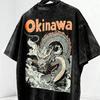 Okinawa Japanse Draak Oversized Sneeuwwas UNISEX T-shirt, Japanse Streetwear, Rugprint, 2025 Trend, Tokyo Mode, Draak Tee