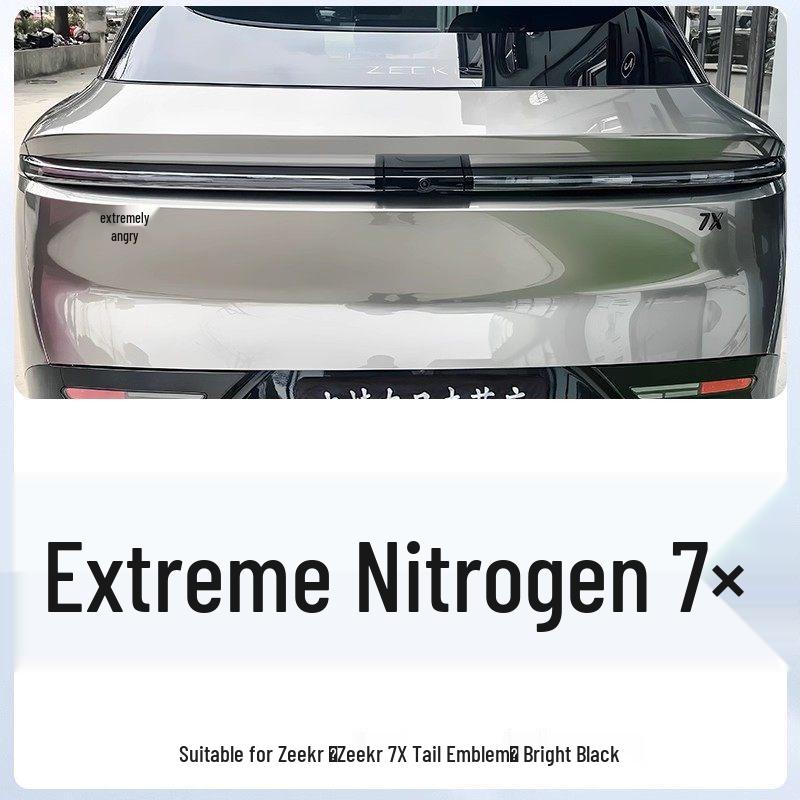 Zeekr 7X 001 007 Benutzerdefiniertes Autoemblem Schwarze Schrift Schwarzer Krieger Kun Ming Aufkleber