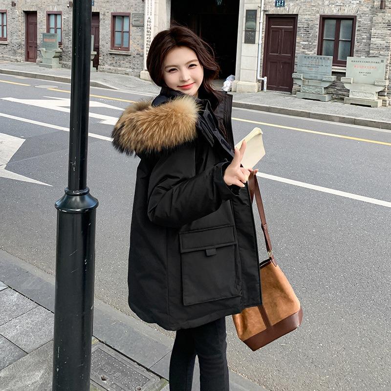 Tooling Large Fur Collar Down Cotton-padded Clothes Female Students Loose Thickened Cotton-padded Clothes Winter Pie Overcome Cotton-padded Jacket