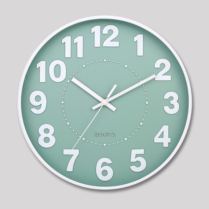 12 Inch 30CM Silent Wall Clock, Creative and Fashionable, Three-dimensional Digital Minimalist Clock for Home Living Room