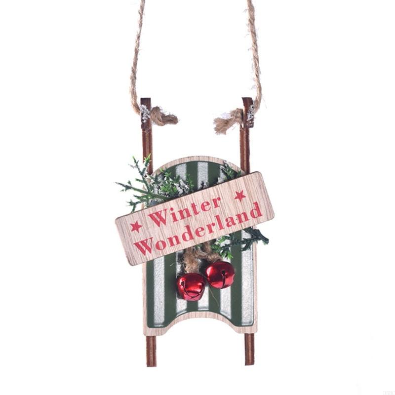 

User Friendly Christmas Sled Decoration Natural Texture Safe Nontoxic Holiday Tree Embellishment темно-зеленого