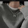 Spring 2024 Patchwork Butterfly Pendant Necklace - High-End Clavicle Chain Accessory for Women