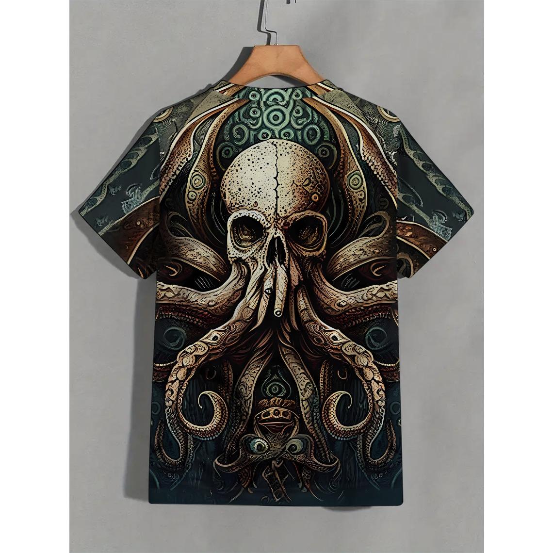 

Летний топ с круглым вырезом, с 3D-принтом животного узора, модная повседневная мужская футболка с коротким рукавом 6XL