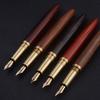 Sandalwood Pen Retro Mahogany Signature Pen High-End Business Calligraphy Pen Curved Tip Lettering Nail System Student