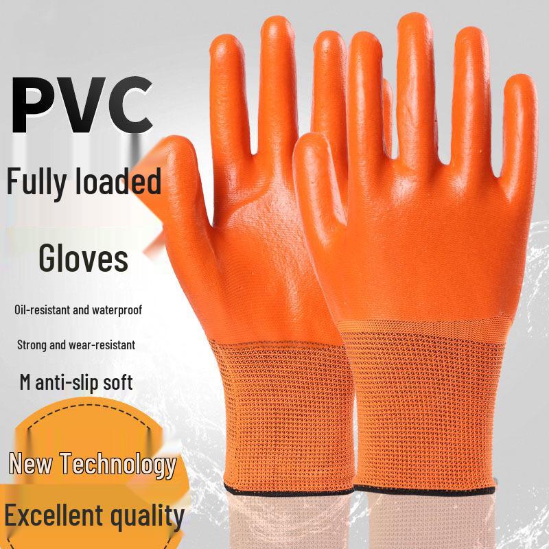 Newcomer Discount: Durable Waterproof Non-Slip PVC Work Gloves for Construction