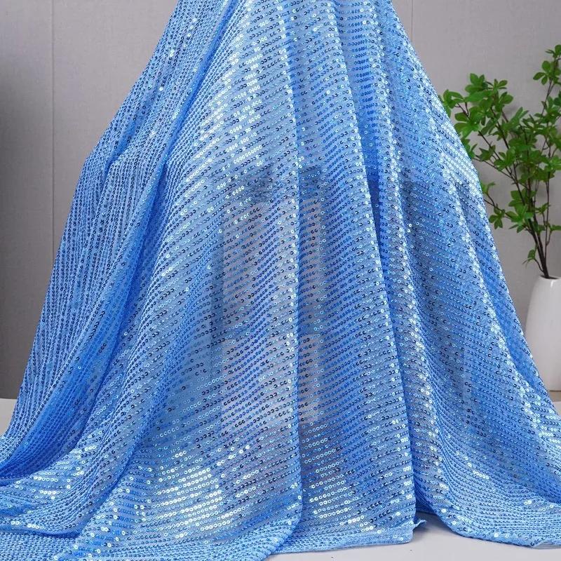 Wide 130cm Mesh Micro Stretch Small Sequins Clothing Fabric for DIY Sewing Clothing Dress Wedding Dresses Party Tablecloth Cloth