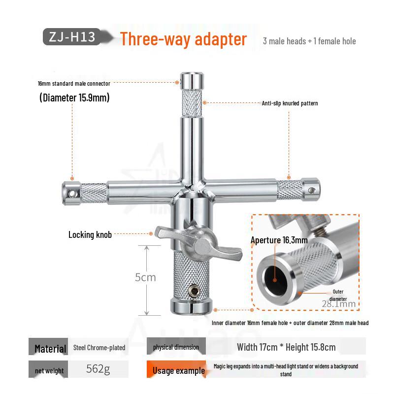 TEXIAN Photography Light Stand Extension Rod with 3-Way Adapter