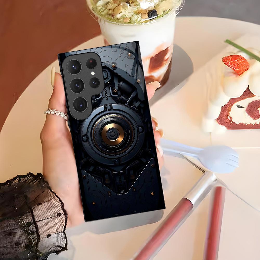 Tide Cool Boys Suitable for Samsung A35 Glass Phone Case S25Ultra Mechanical Device Case S21Plus Hard