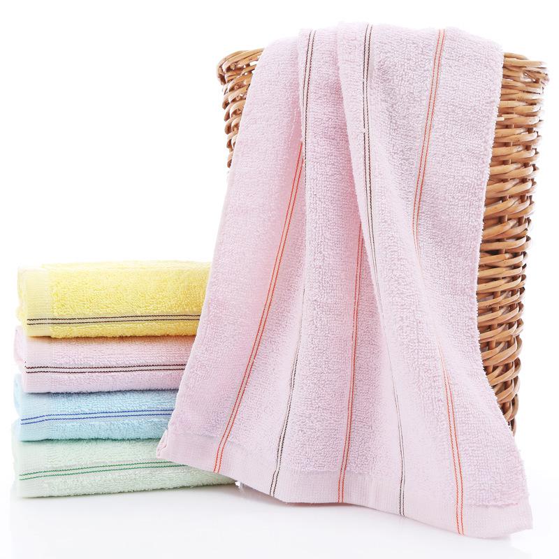 Vertical Stripe Cotton Towel with Custom Logo Embroidery - Ideal Gift Option