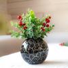 Metal Ball Round Metal Vase For, Black
