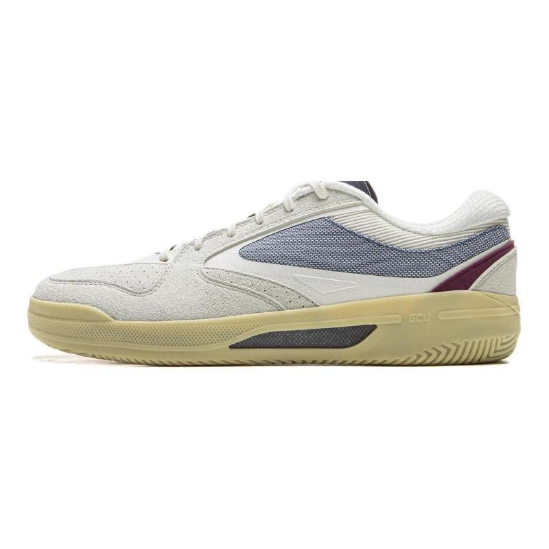 Li-Ning Synthetic Leather Fabric TPU Unisex Low Top Skate Shoes Gray White Blue AEPU095-1 43.5