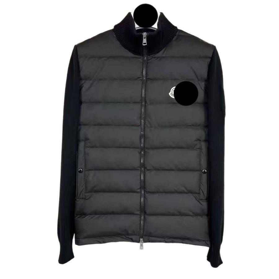 Autumn and winter new stand-up collar knitted splicing light down jacket women's short warm jacket