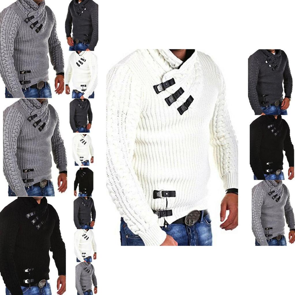 Mens Flower Twist Winter Sweater Knitted Sweater Pullover Jacket Coat Wear Knit
