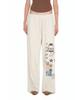 TOOMUCHTAX Printed Waffle Pants Ivory
