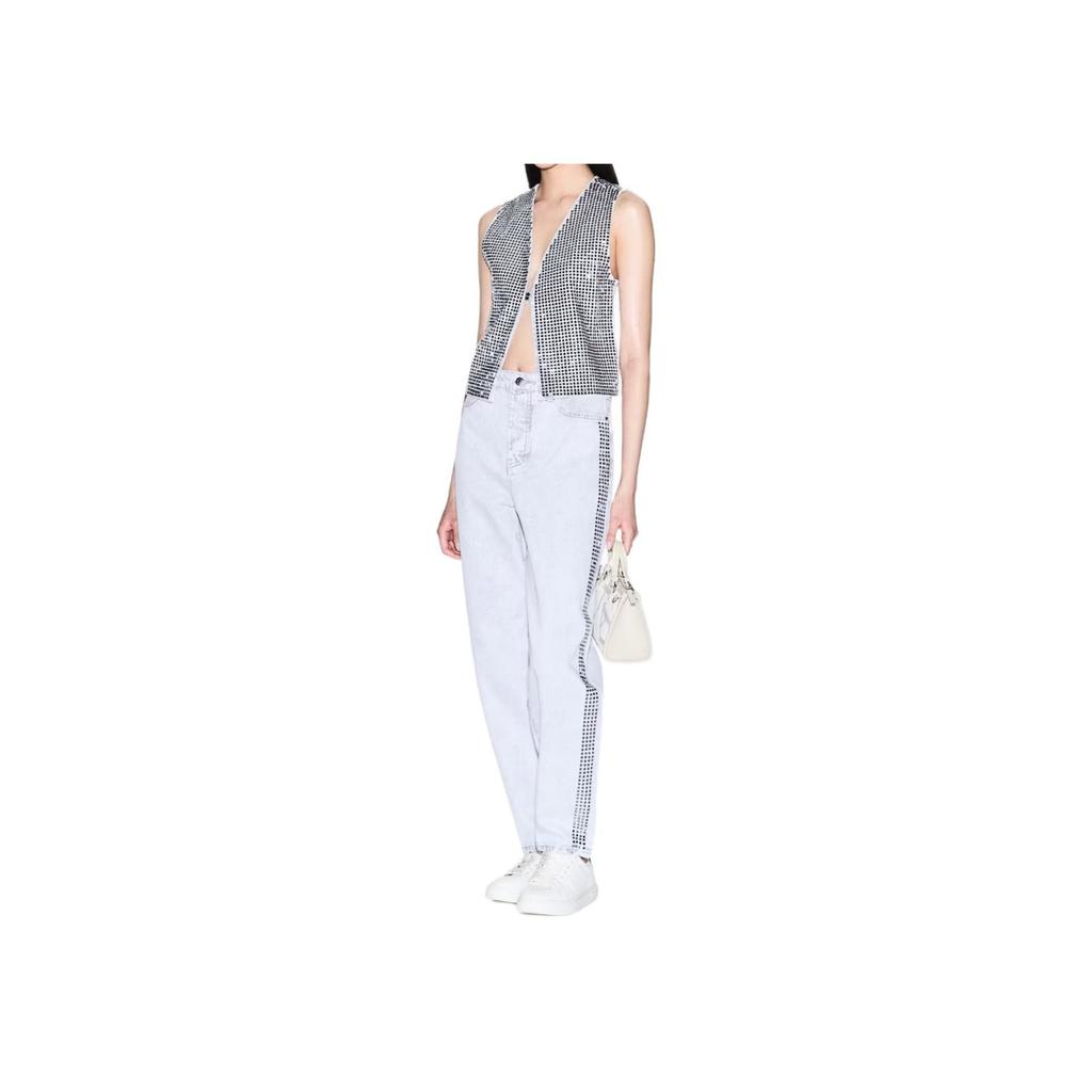 Armani Exchange SS25 V-Neck Sleeveless Cotton Vest Women vest Gray XW001205-AF14703-M8090