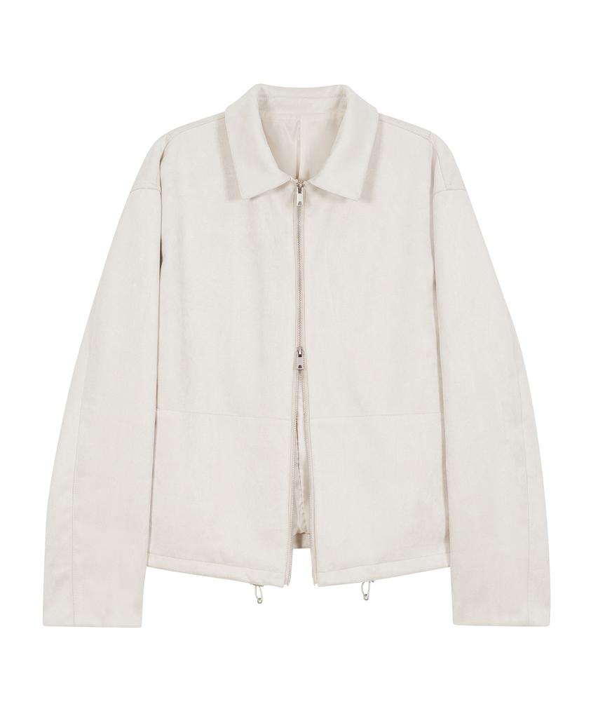 Ironyporno Whiteline 86-Iro134 Semi-Dart Stadium Suede Jacket Ivory