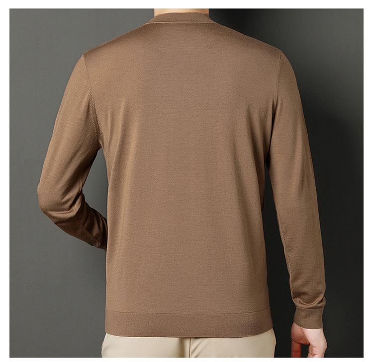 Men's High-Quality Imitation Wool Sweater: Autumn & Winter Warm Half-High Collar Base Layer
