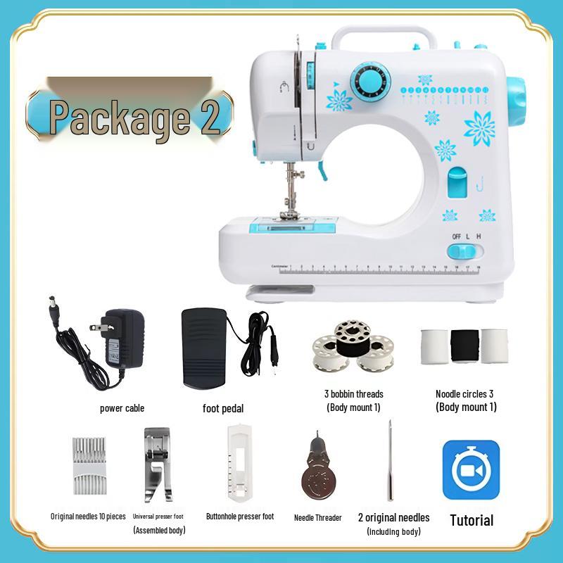 Compact Multifunctional Sewing Machine: Electric Overlock with Foot Pedal for Thick Fabrics and Garments
