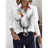 Women's Long Sleeve Shirt Fun Cartoon Chick Print Women's Long Sleeve Shirt