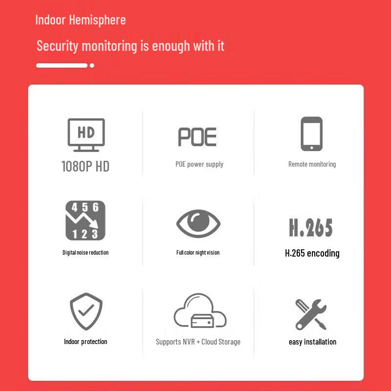 

Dahua 2MP POE Dome Security Camera with Full-Color Night Vision