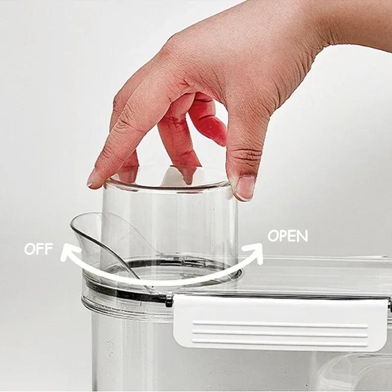 3L Transparent Laundry Detergent Dispenser Airtight Detergent Powder Bleach Softener Storage Containers Laundry Room Organizer