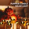 Pumpkin Solar Tea Light LED Candle Light Outdoor Waterproof Energy Electronic Flickering Solar Lamp Garden Halloween Home Decor