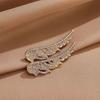 Women Alloy Brooch Pin, Wings Shape Lapel Badge with Sparkling Rhinestones, Brooch Versatile Accessory for Sweaters Collars Hats Bags Coats Scarves