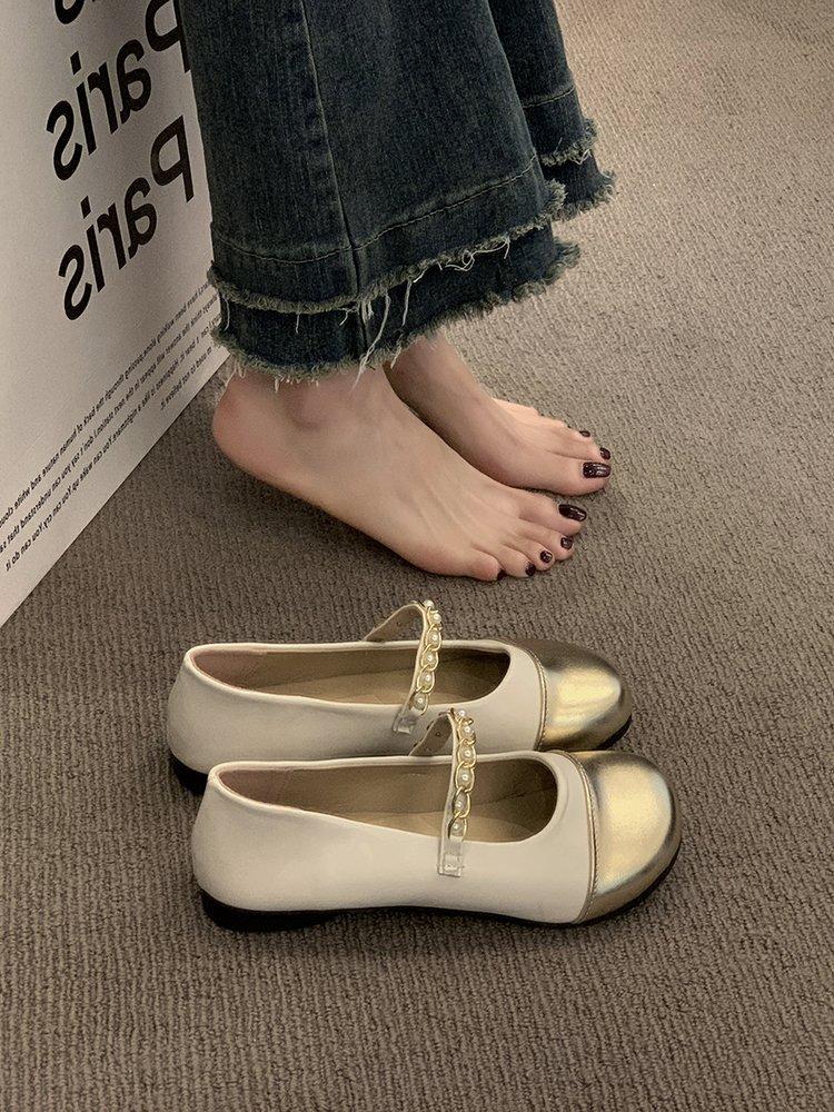 Single Shoes Women's Xiaoxiangfeng Flats 2025 New Spring and Autumn Mary Jane Evening Evening Breeze Gentle Shoes with Skirts Doudou Shoes