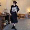 Two-Piece Knit Vest and French Retro Dress for Women - 2023 Spring/Autumn Collection, Slimming Waist, Mid-Length Skirt