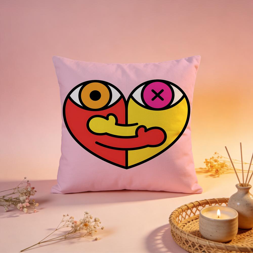 Cool Graffiti Heart Design Cushion Cover Comfortable Durable Pillow Cover MultiScene for Home Office Car Sofa