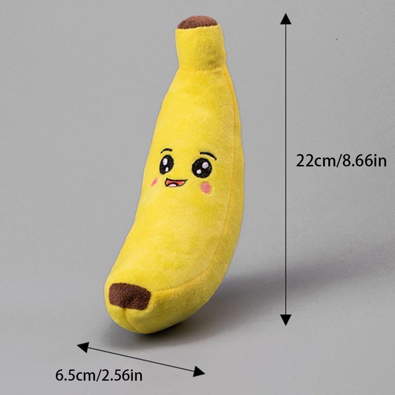 Squeaky Banana Plush Dog Toy Durable Chew Molar Interactive Pet Toy For Puppy Small Medium Dogs Self-Playing Supplies