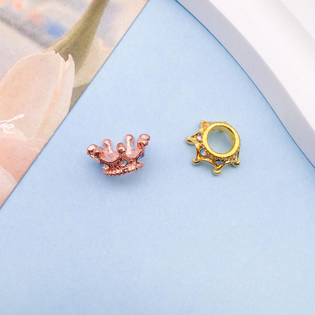 Elegant 6x12mm Crown Shape Beads Jewelry Crafting Supplies Alloy Texture for Necklace Bracelet Chain Accessories