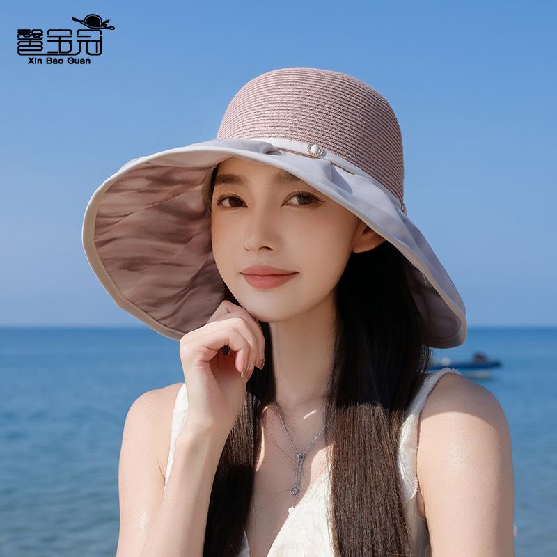 New summer bucket hat big brim straw hat children beach sun hat outdoor fashion versatile sun hat