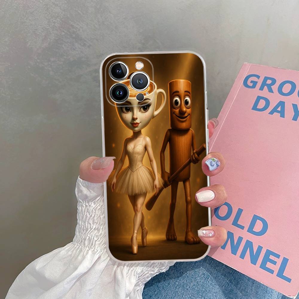 Cartoon Italian Brainrot Tung Tung For IPhone 17 16 16e 15 14 13 12 11 Pro Max Mini Plus Phone Case