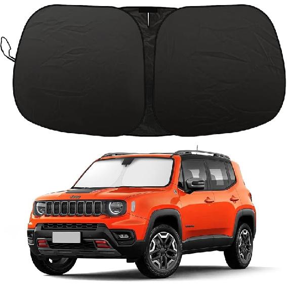 Front Windshield Sunshade Fit For Jeep Renegade 2015-2025 UV Ray Reflector Foldable Car Shade Automotive Windshield Sunshades Jeep Renegade