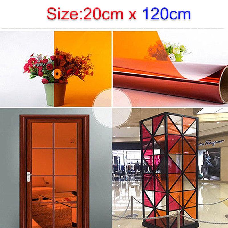 

1 рулон 20*120 см 7 цветов Оконные пленки Витражные тонированные Самоклеящиеся для дома, офиса, Рождества, Декор стекла Сделай сам 20cm X 120cm оранжевый