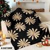 Black Beige Daisy Winter Summer Flannel Blanket Throw Fleece Soft Fuzzy Plush Cozy Fleece Blankets for Sofa Ideal Gifts