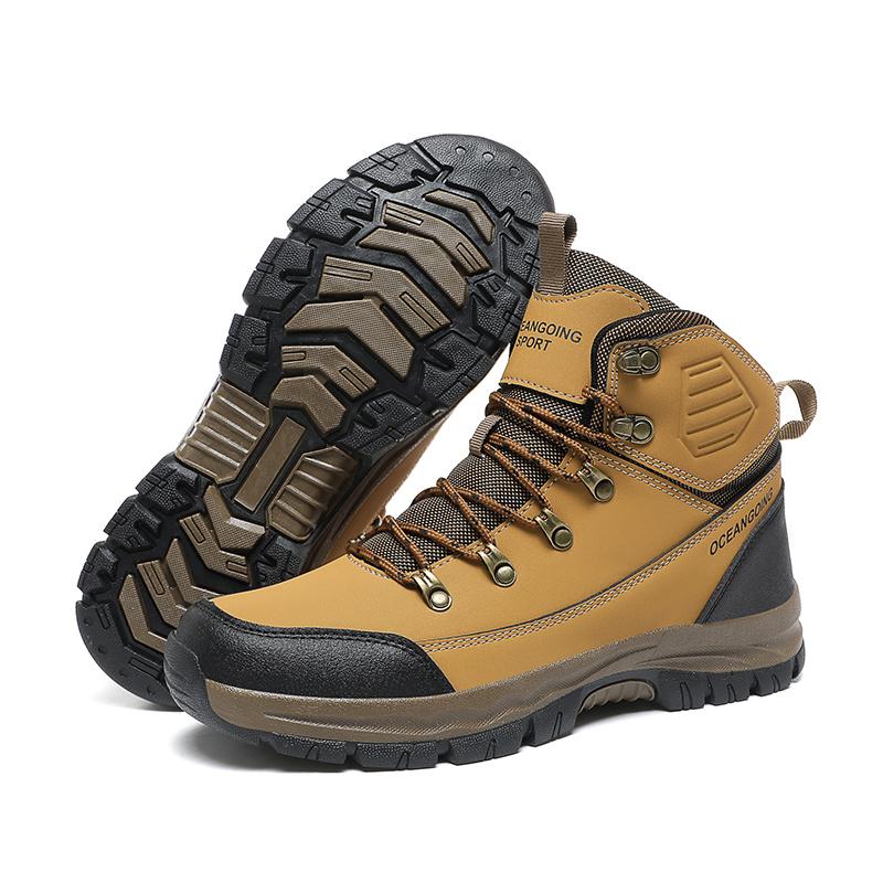 Men Hiking Shoes Waterproof Leather Shoes Climbing & Fishing Boots New Outdoor Sports Trainers High Top Winter Trekking Sneakers
