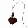 Hollow Heart Geometric Pendant Necklace Adjustable Rope Long Chain Resin Necklace  Vintage