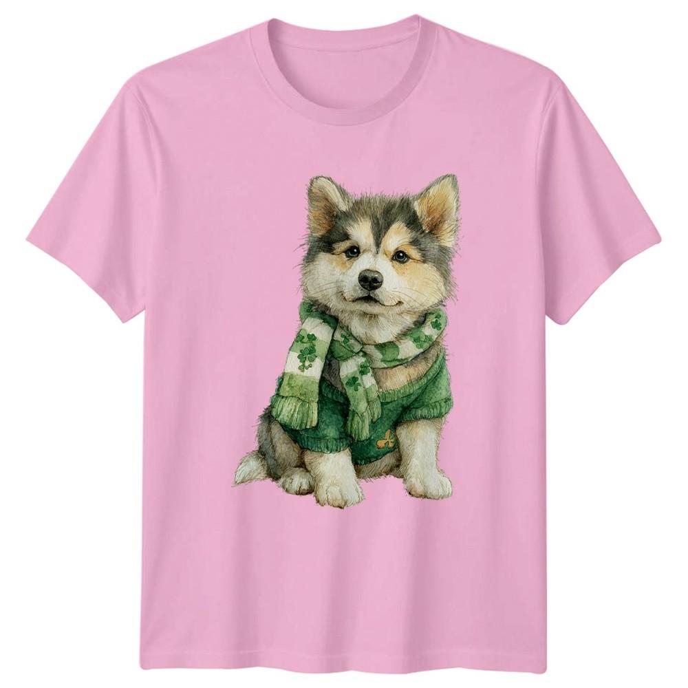 Alaskan Malamute Puppy St Patricks TShirt Puppy Clover Dog Lovers