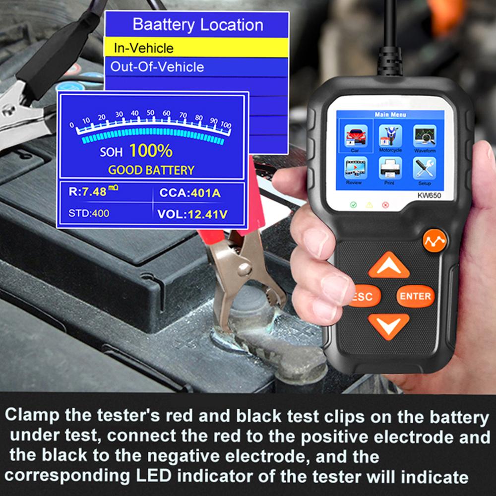 Car Battery Tester 12V Car Auto Battery Load Tester On Cranking System and Charging System Scan Tool Battery Tester Automotive for CarsCelsiusSUVsCels