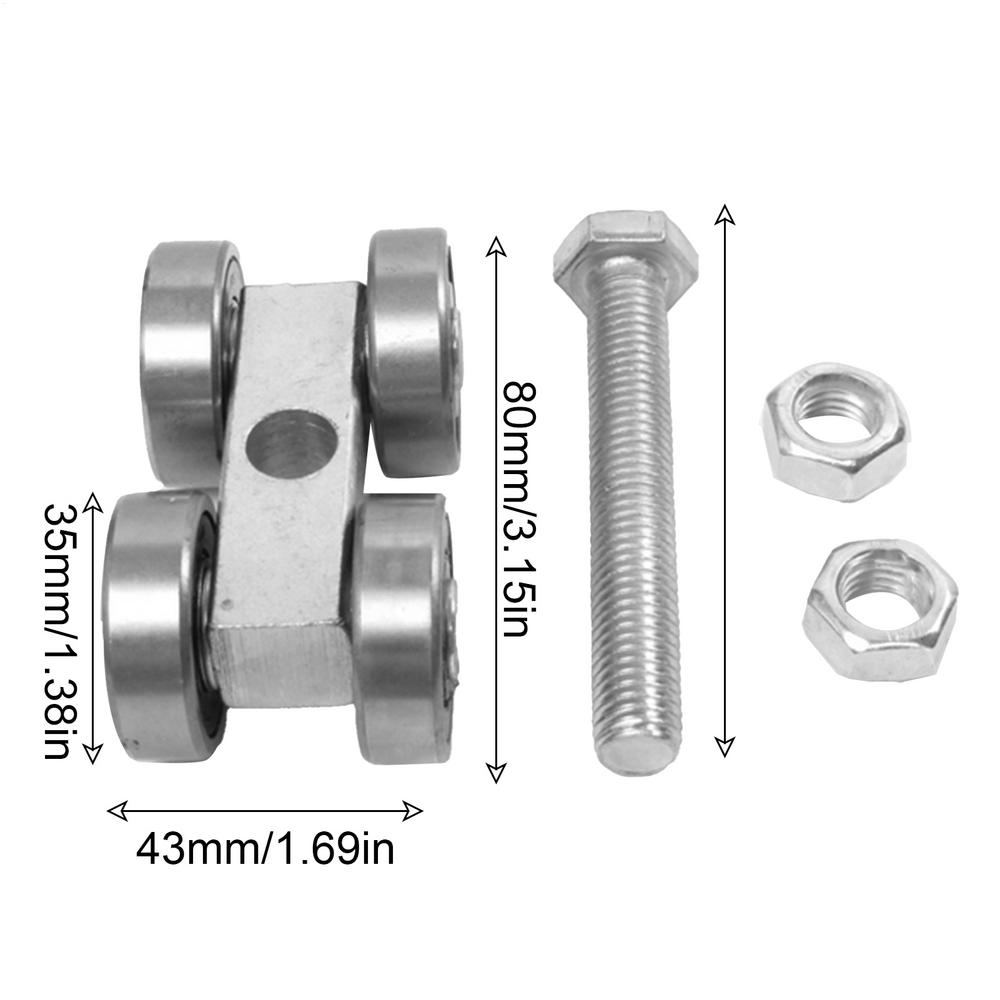 Steel Bearing Pulley Hanging Wheel Parts Door Rollers 4 Wheel Trolley Assembly Roller Hanging Sliding Track Wheel