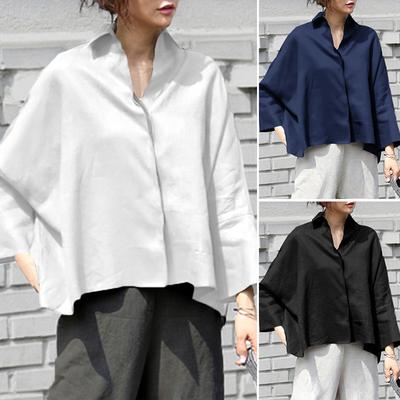 Women's Fashion  Shirts  Long Sleeve Elegant Blouse OL Style Tunic Tops  Casual Solid Loose Party Blusas